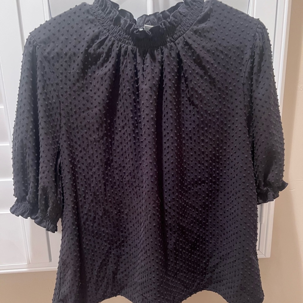 Jcrew Black Textured Women's Top - Picture 2 of 3